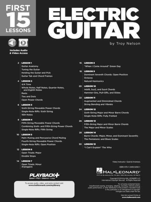 First 15 Lessons - Electric Guitar