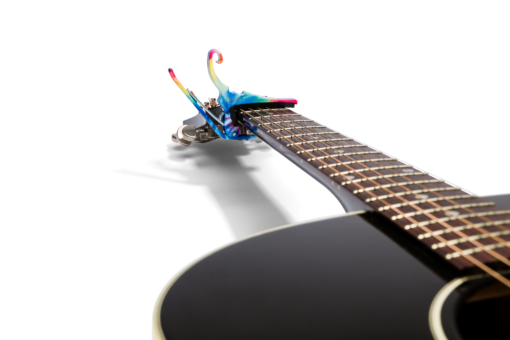 Kyser® Quick-Change® for 6 String Acoustic Guitars Tie-Dye On Guitar